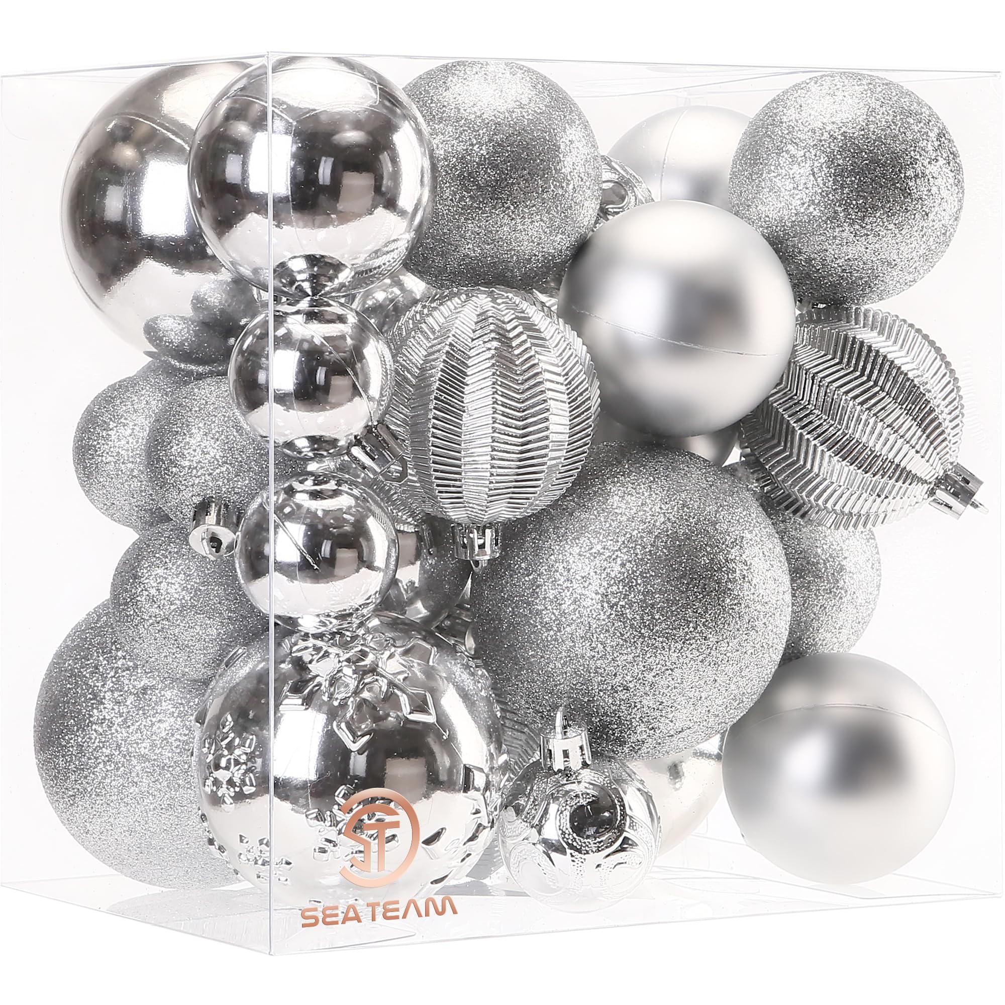 100 Palline Di Natale Infrangibili | Argento | Diametri 3/4/6 Cm Con Gancio - Foto 8