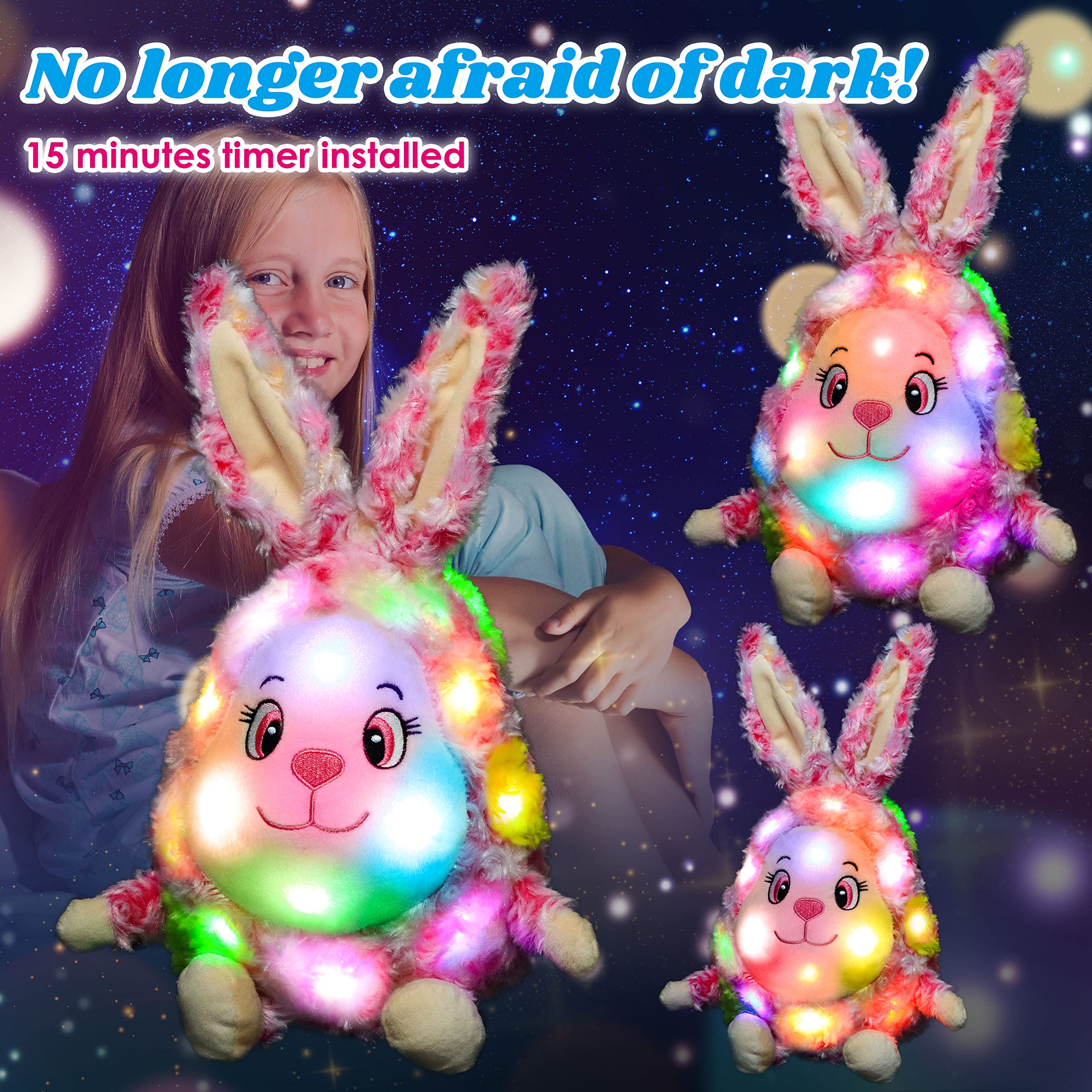 Diadema De Pelo Con Orejas De Conejo De Peluche LED - 3 Colores (rosa, Lila, Blanco), Ideal Para Fiestas