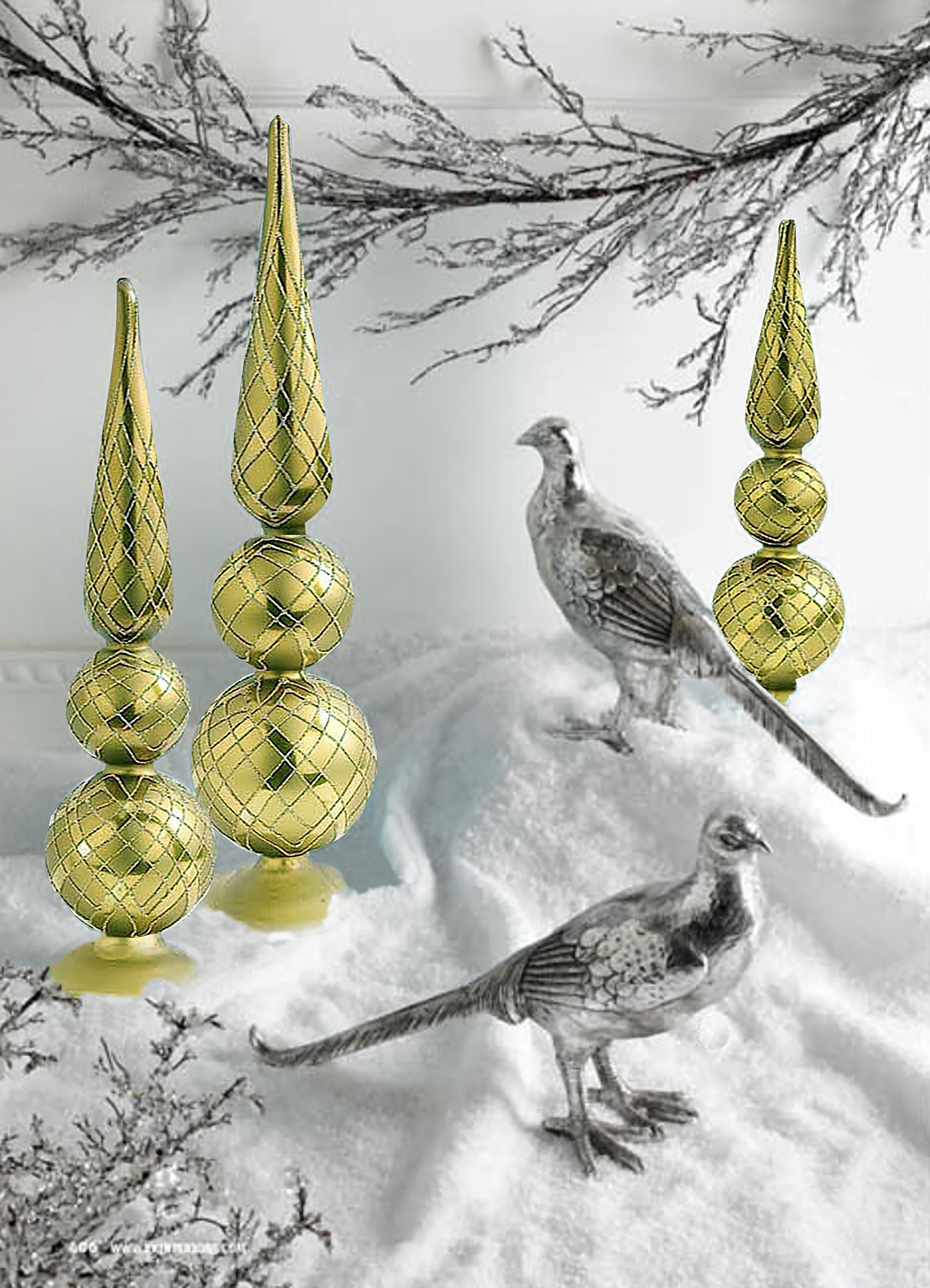 シルバー孔雀オブジェ おしゃれな卓上インテリア 143-138-040 シルバー孔雀オブジェ おしゃれな卓上インテリア 143-138-040