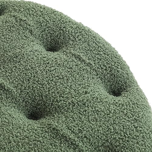 Miniatura 71 de Homebeez Otomana redonda de terciopelo para almacenamiento, reposapiés con botones copetudos, mesa de café (rosa) Rosa,Azul,Verde,Gris,Gris