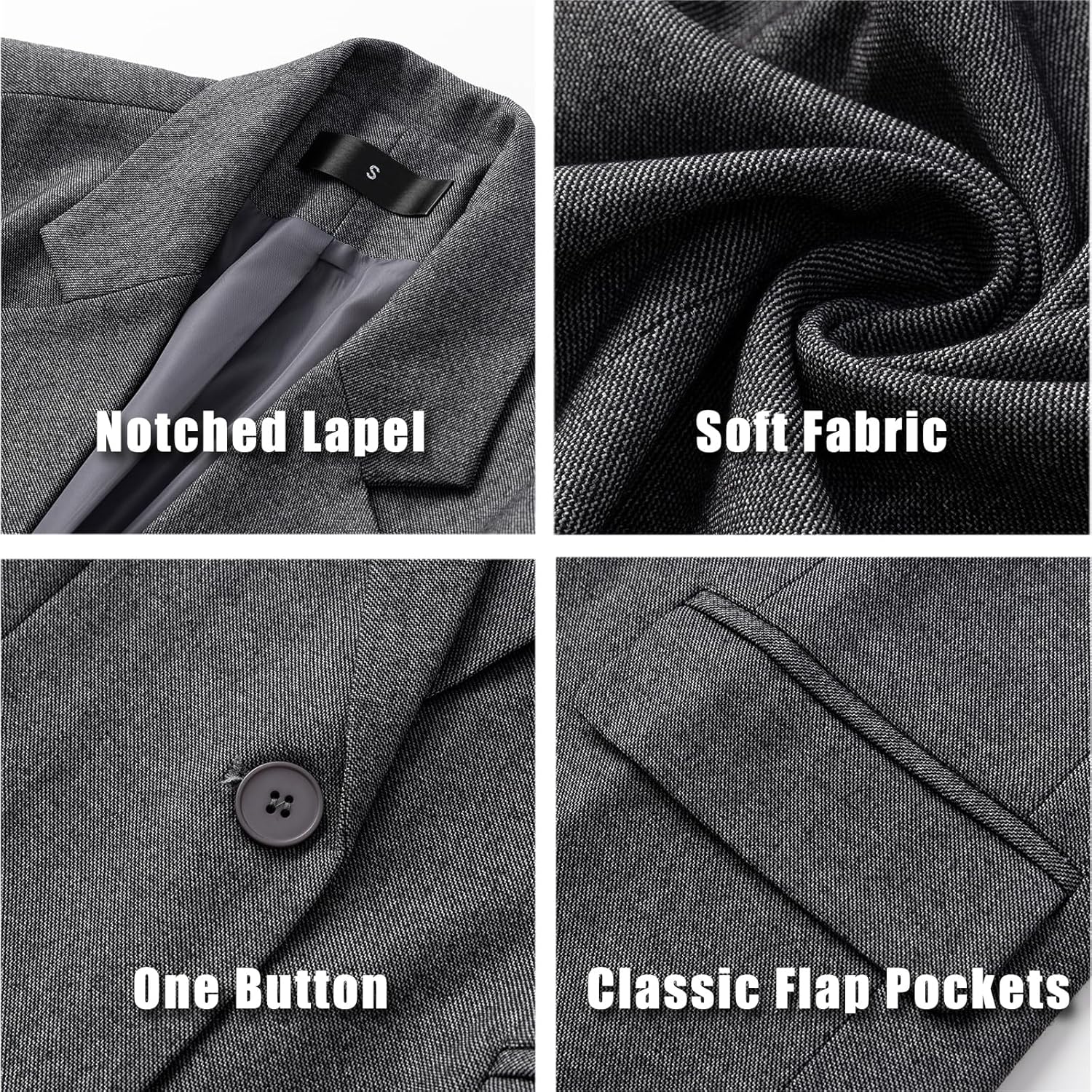 Women's 2 Piece Pant Suit Dressy Business Casual Outfits Notched Collar Blazer Professional Pantsuits Set for Work Office - Image 4