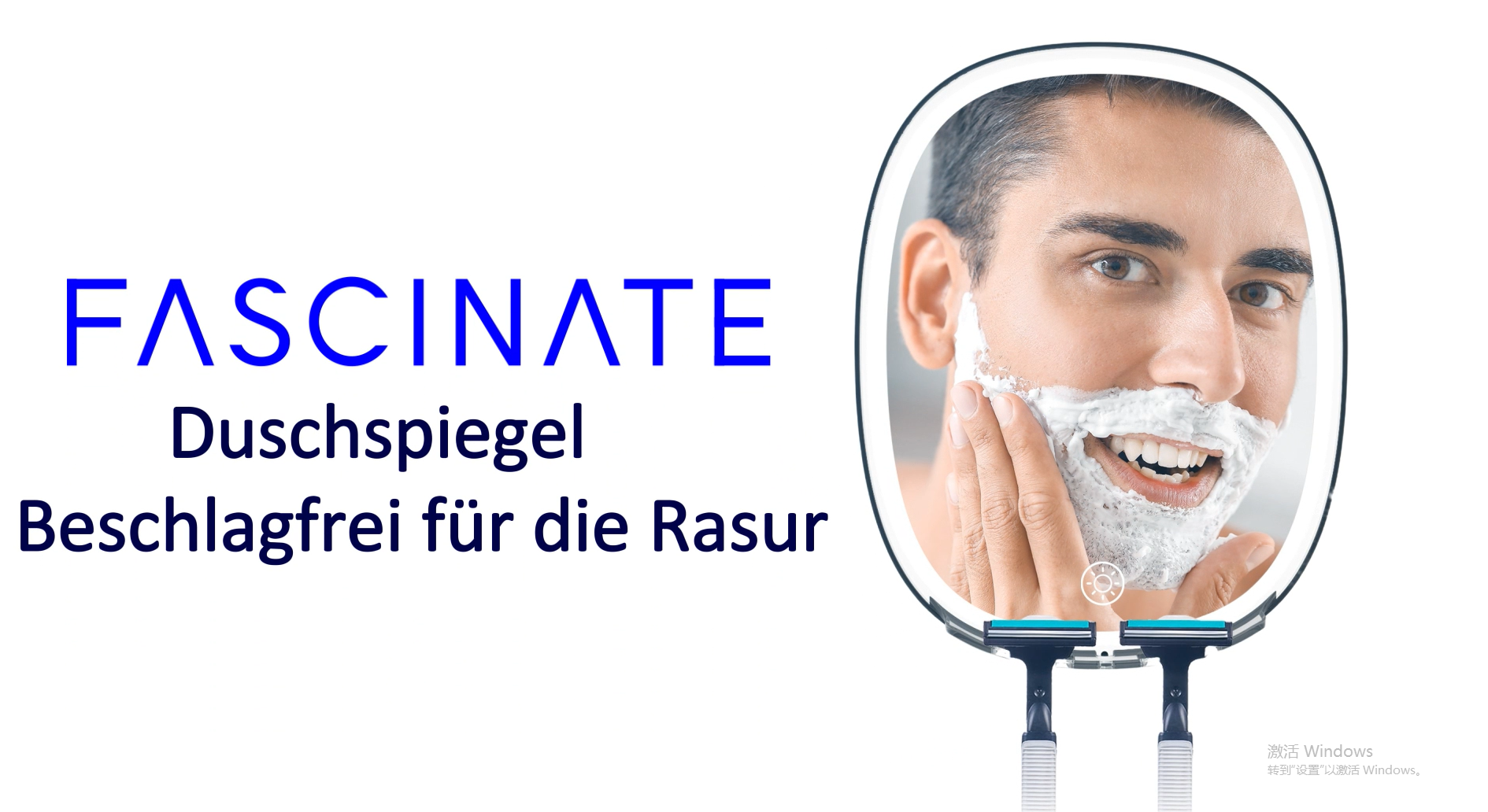 Shinowa Duschspiegel Anti-Beschlag - Beheizter Rasierspiegel Mit LED Licht