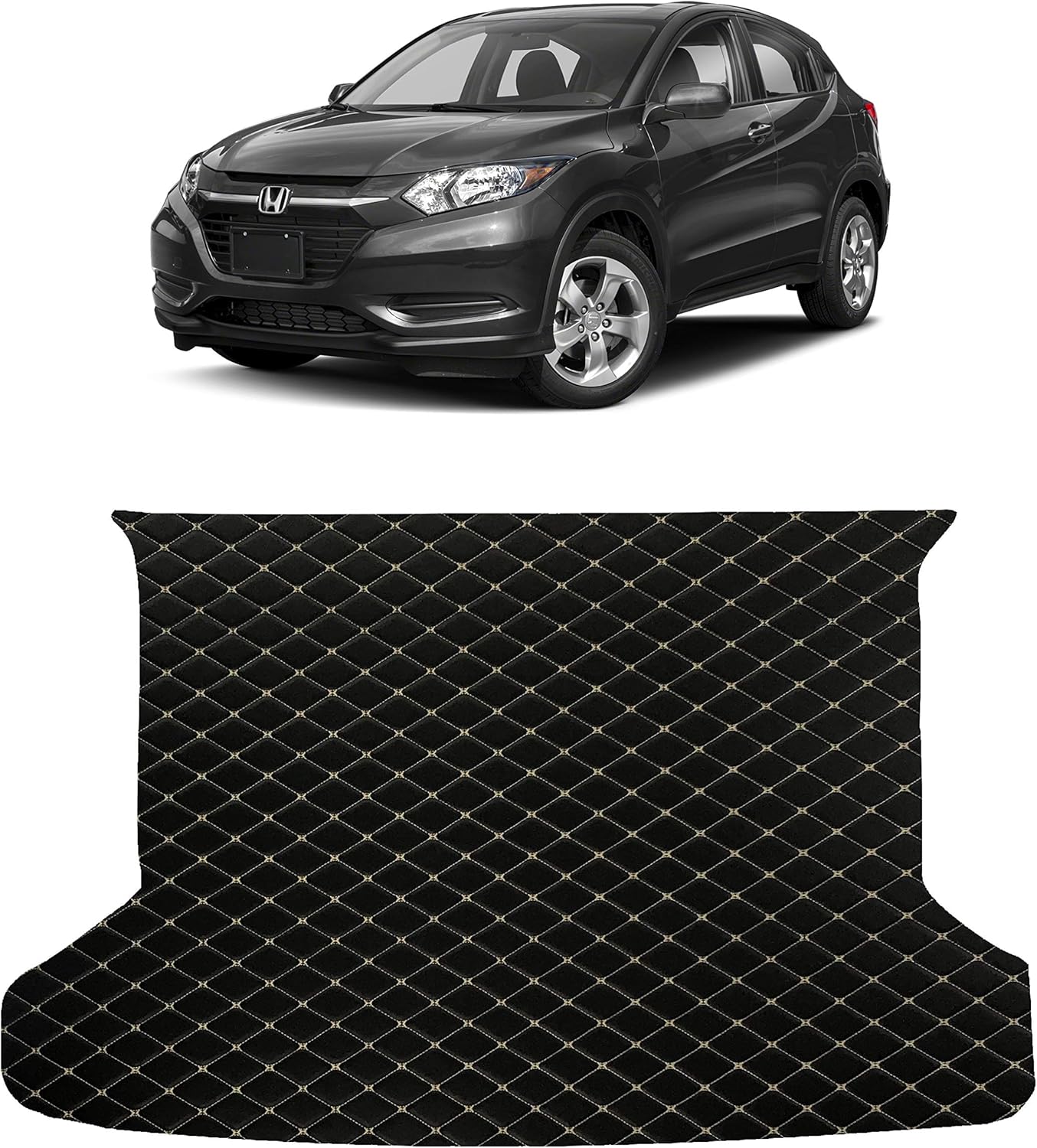 Custom Fit [Made in USA] All Weather Heavy Duty Trunk Cargo Liner for 2015 2016 2017 2018 2019 2020 2021 2022 Honda HR-V HRV - Black 2D Flat