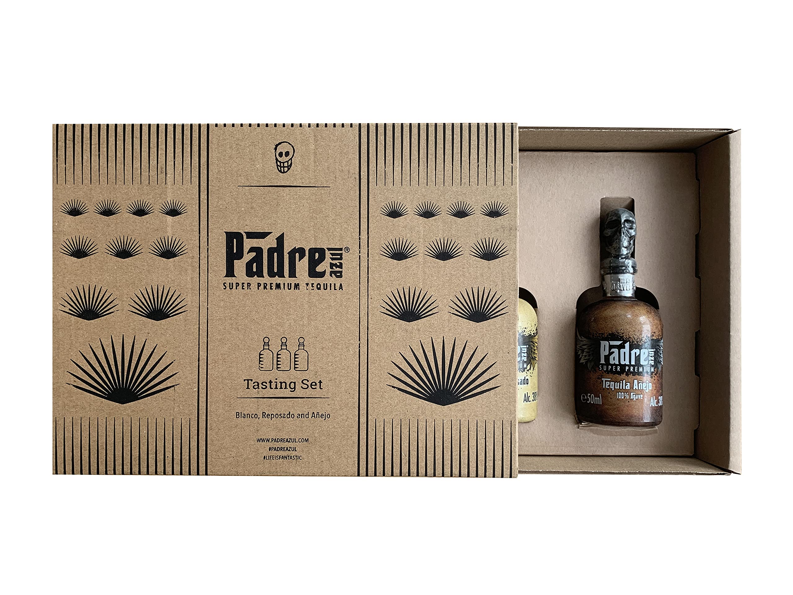 Padre Azul Mini Tasting Set Padre Azul Mexikanischer Tequila Blanco/Reposado/Anejo 3x5cl in Geschenkpackung Spirituose (1 x 150 ml)