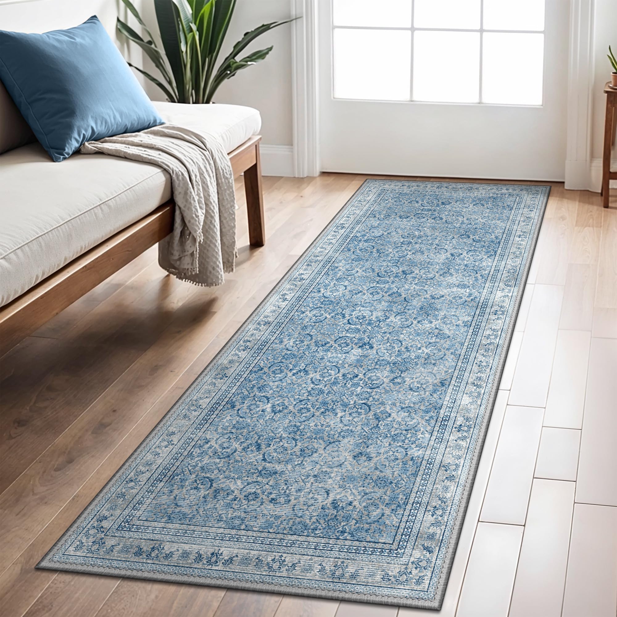 BEIMO Waschbarer Teppich Wohnzimmer Vintage, Boho Teppich Schlafzimmer Groß Orientalisch rutschfest für Badezimmer Esszimmer