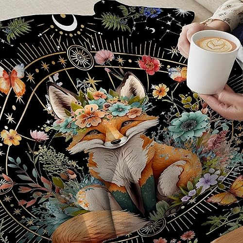 Miniatura 7 de Foxes - Manta de regalo para mujeres, niños, manta de felpa con flores de zorros, manta suave y cómoda, para amantes de los animales, regalos de