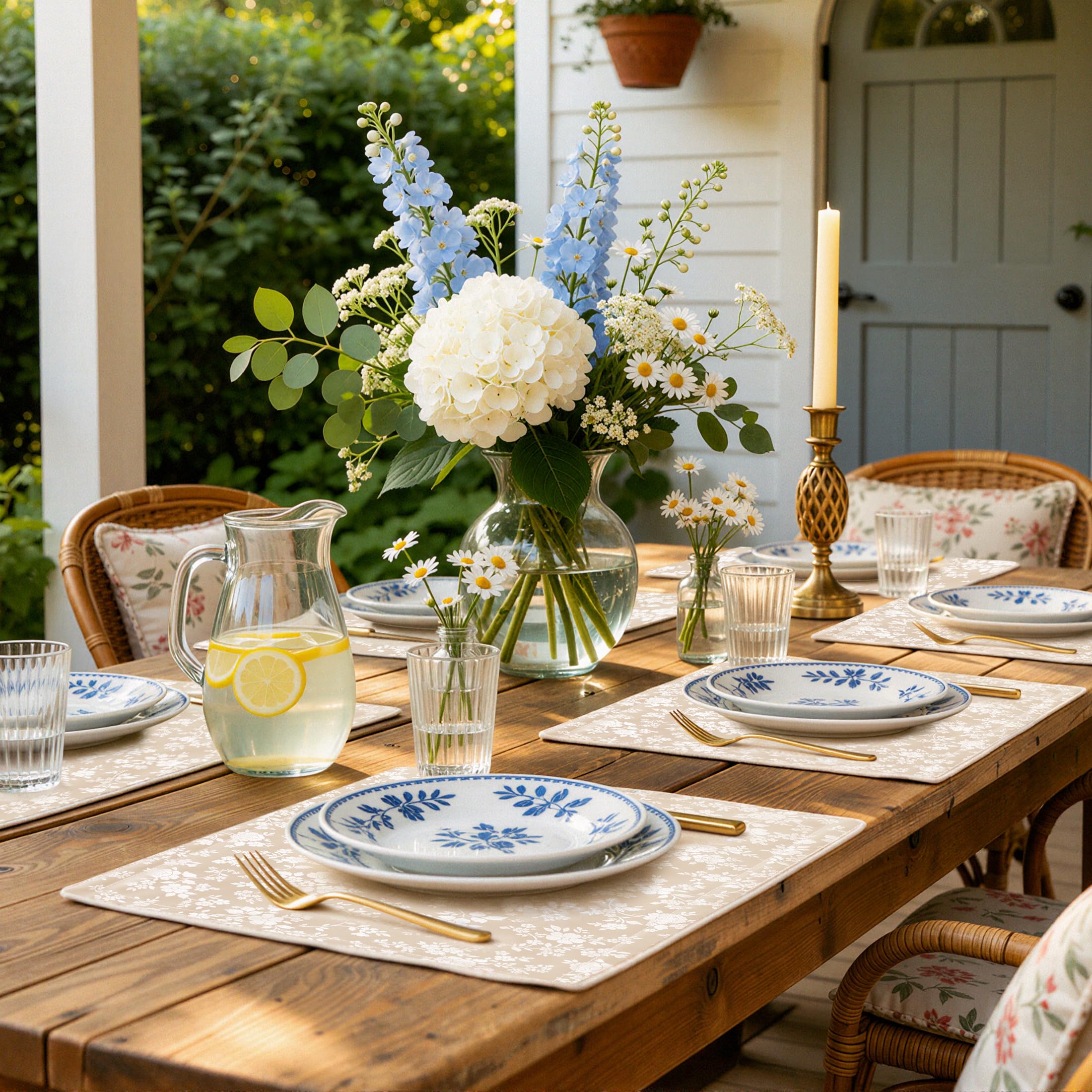 homing Lot de 4 sets de table en vinyle imperméable et facile à nettoyer | Sets de table résistants aux déversements, résistants à la chaleur, lavables pour salle à manger, cuisine, fête
