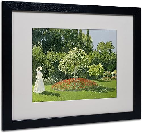 Miniatura 6 de Jeanne Marie Lecadre in The Garden por Claude Monet - Lienzo decorativo para pared, marco negro, 11 x 14 pulgadas
