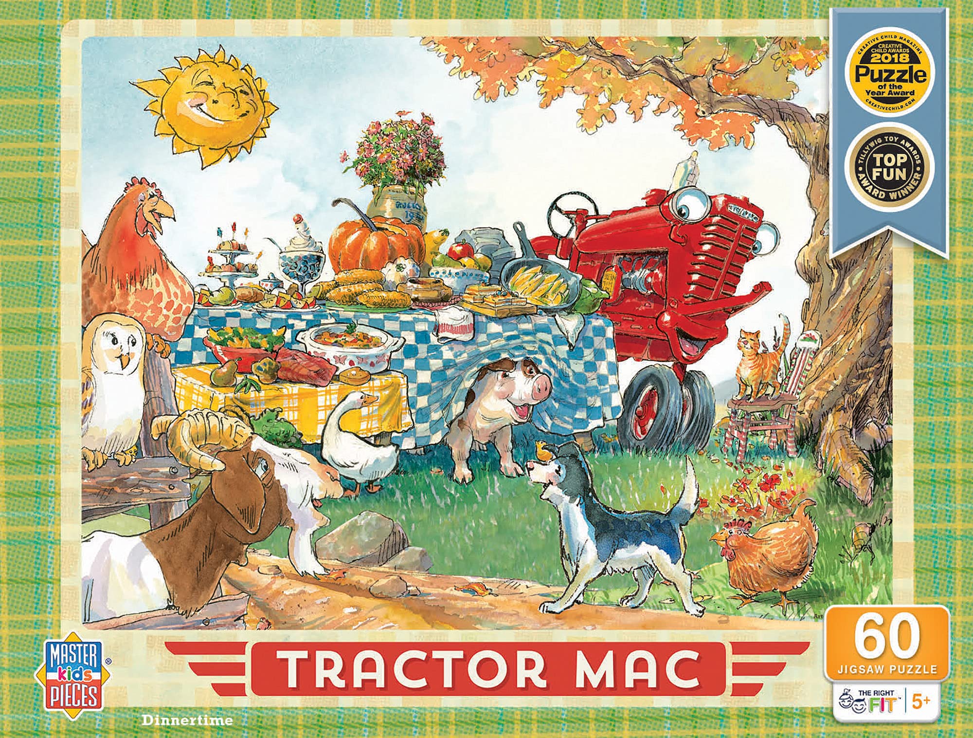 MasterPieces Tractor Mac Dinner Time Right Fit Puzzle, 60-Piece