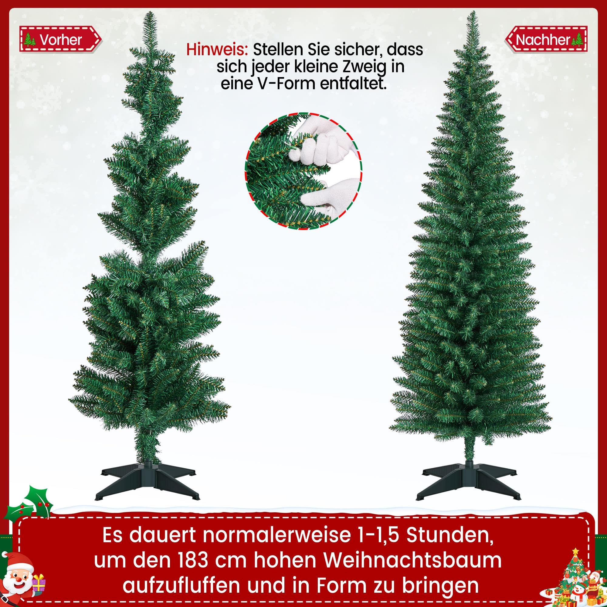Kunstkerstboom - 240 cm - spar groen - stalen poot