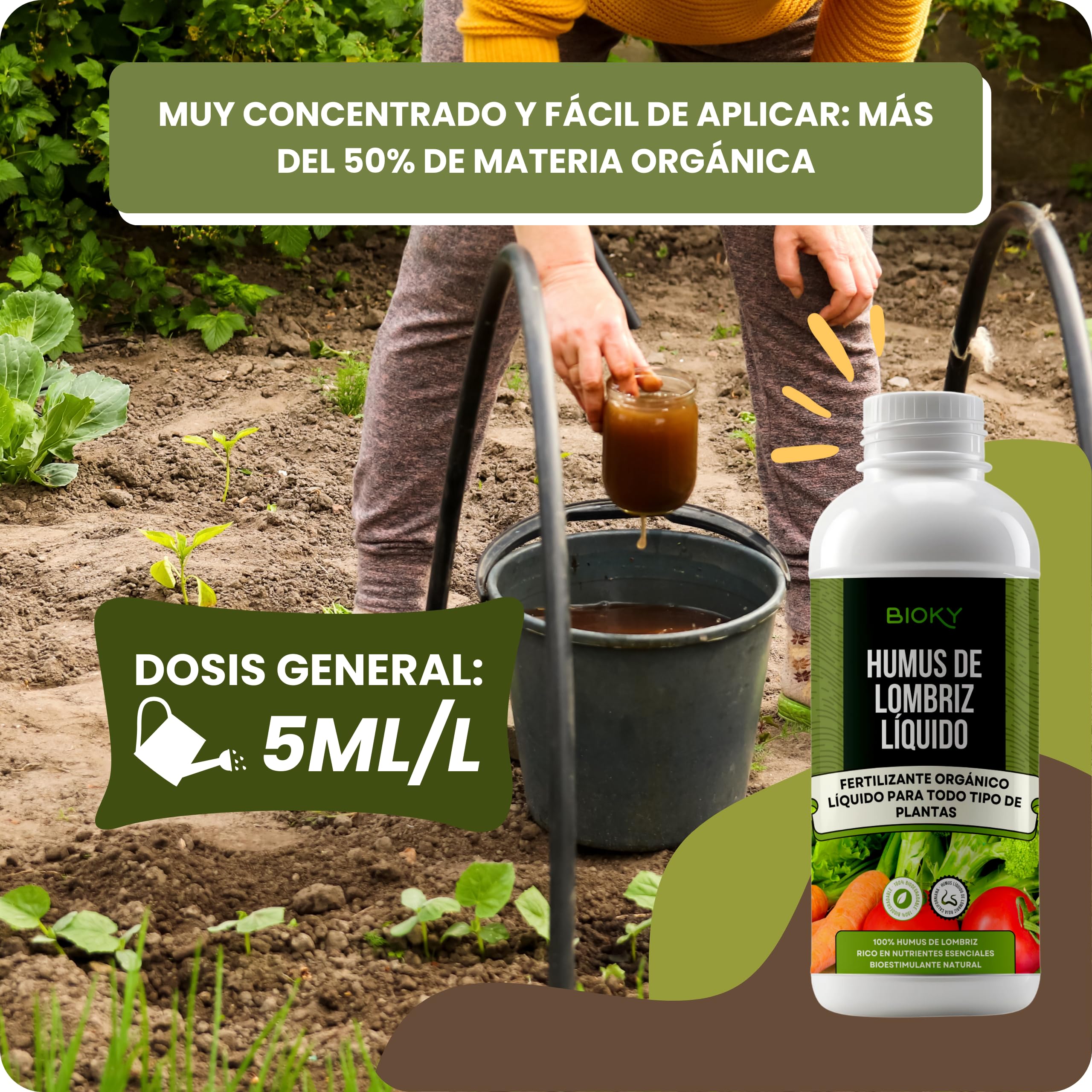 Flüssiger Würmerhumus 2 x 5 l – hochkonzentrierter Universaldünger 5 ml/l | + 50 % organische Stoffe – Flüssigdünger für Pflanzen – 100 % rein und organisch, ohne Rückstände