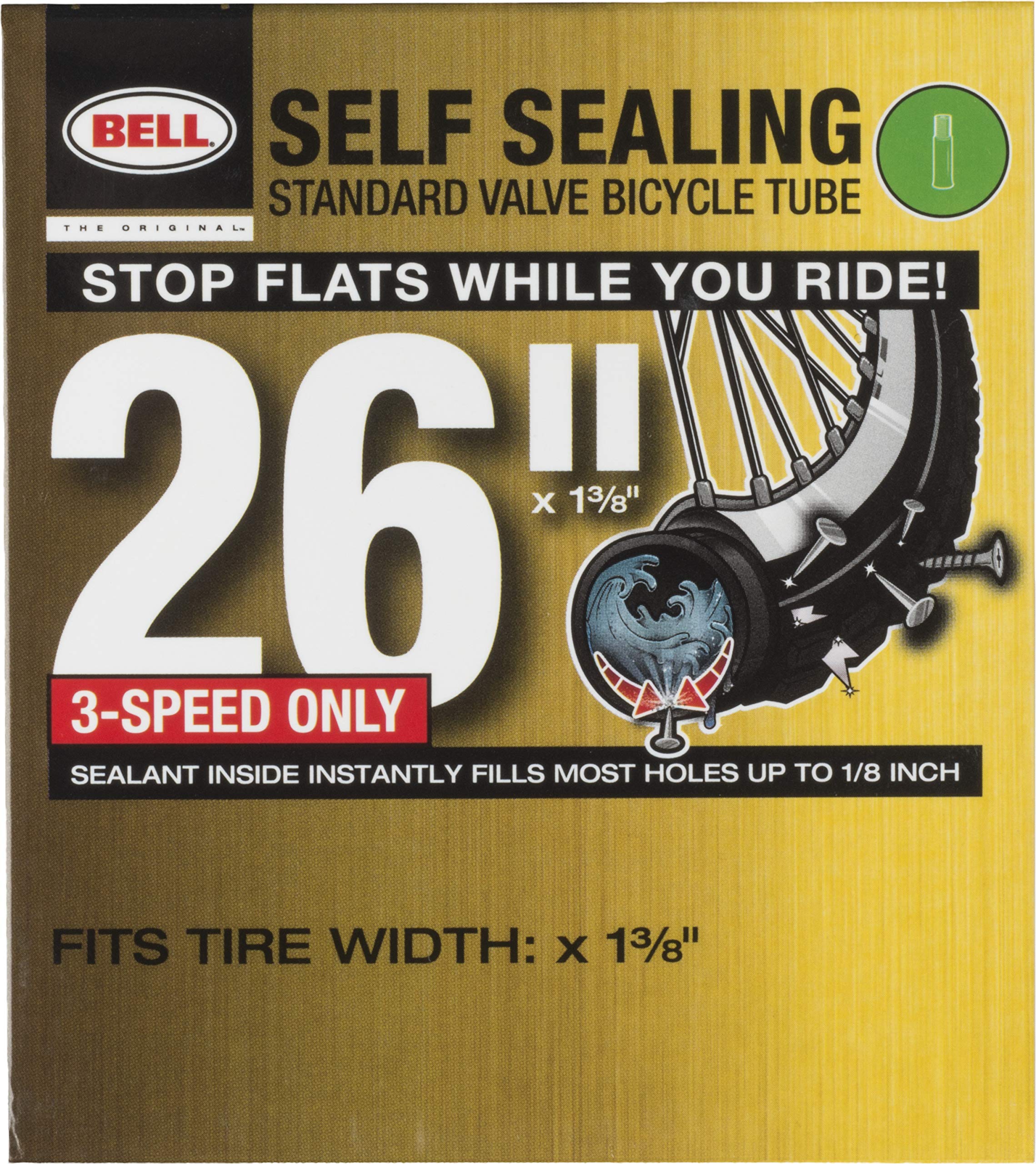 Self Sealing Inner Tube, Black, 26 x 1 3/8-Inch