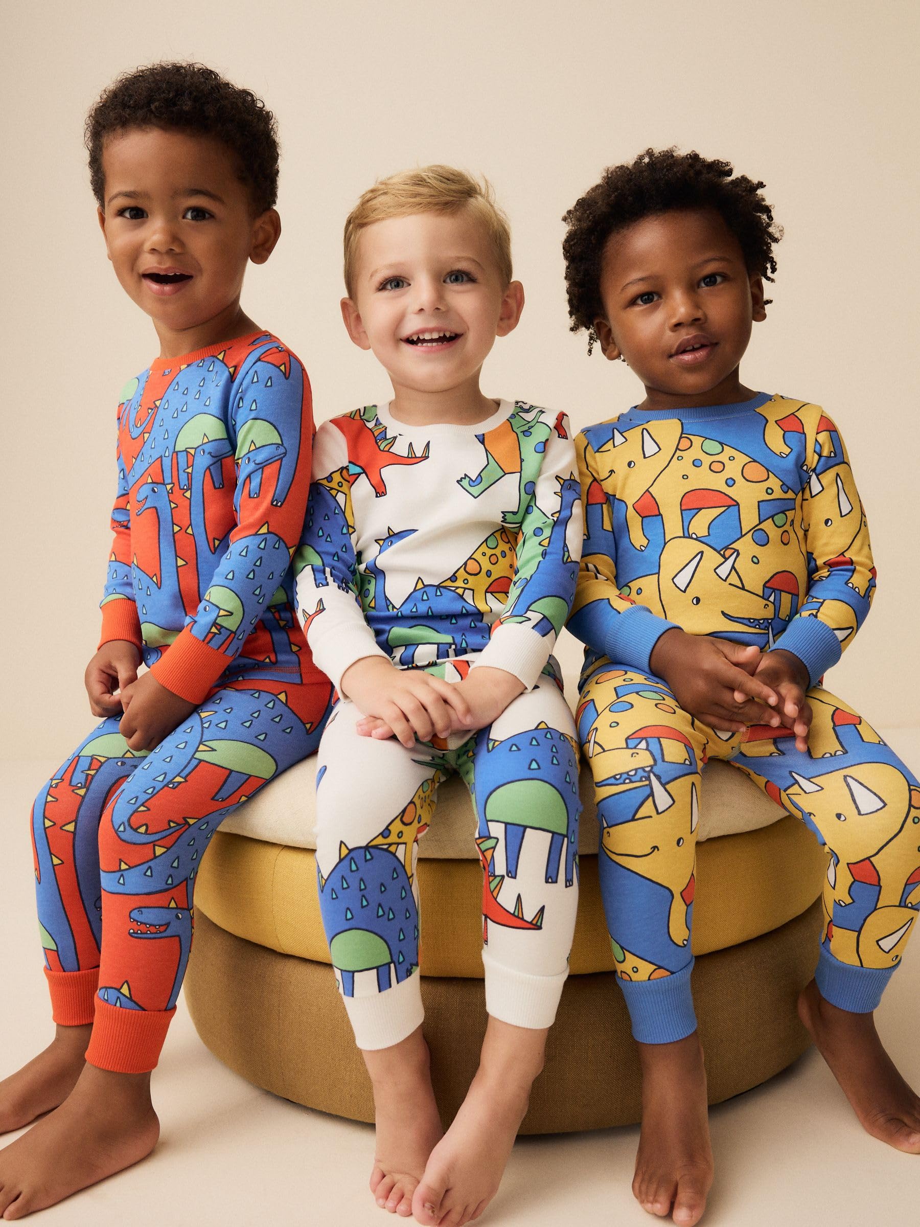 NEXT Niños Pack de 3 Pijamas abrigados 100% algodón
