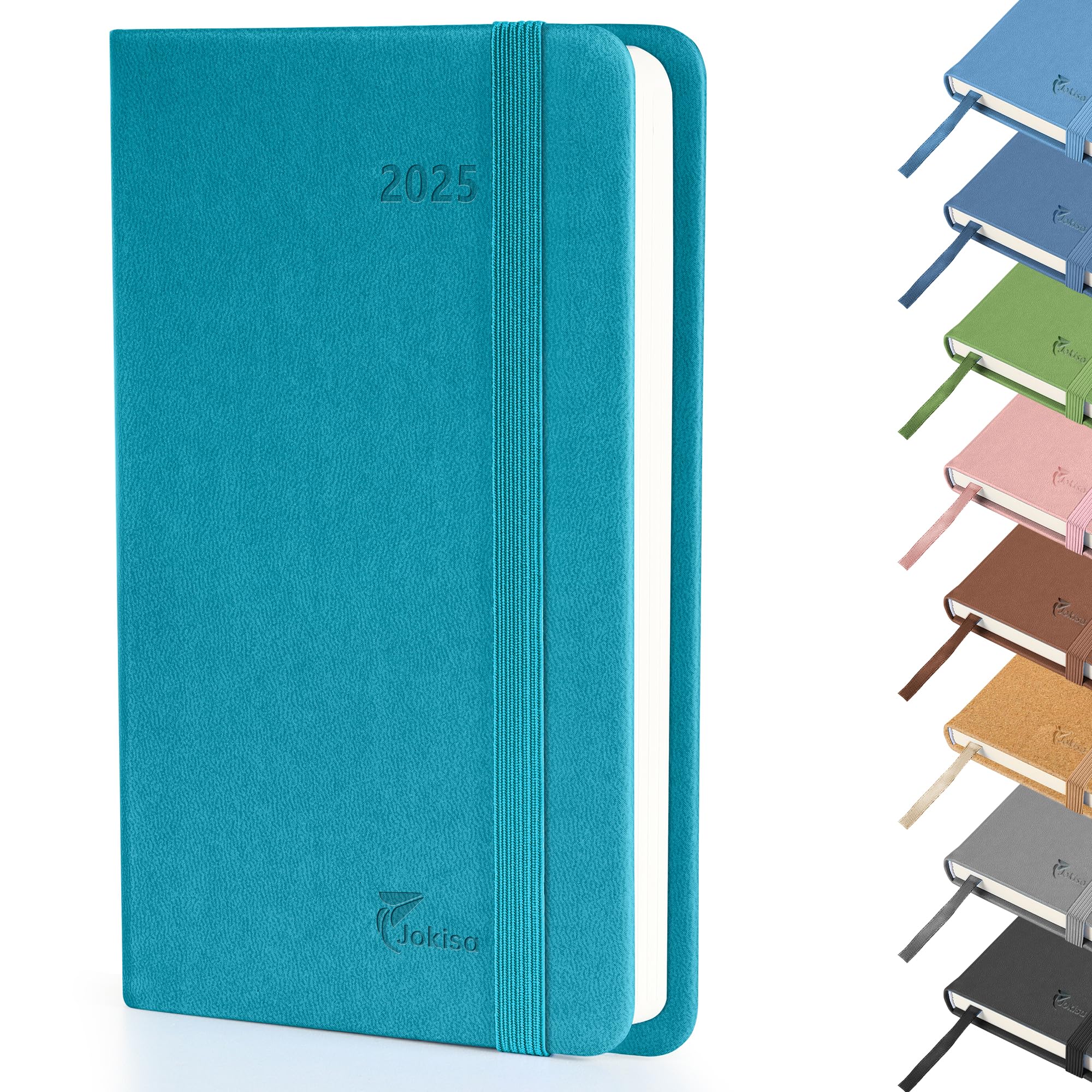Jokisa Agenda Settimanale 2025 Tascabile, Agenda 2025 Piccola 1 Settimana 2 Pagine, Planner 2025 con Chiusura a Elastico e Segnalibro, circa A6 (16,5 x 9,5 cm), Gen.2025-Dic.2025