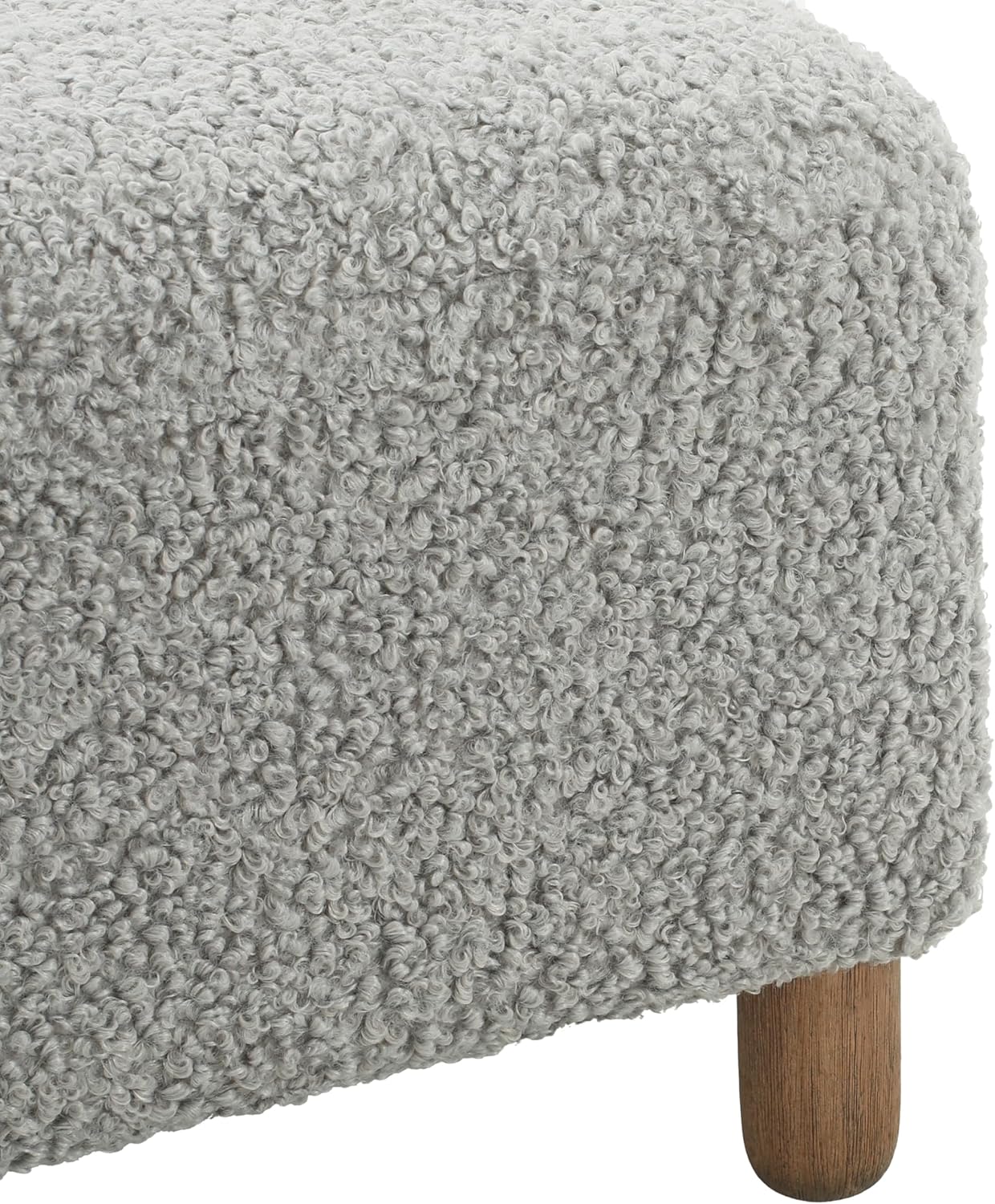 Christopher Knight Home Boucle Ottoman, Rectangular Ottoman Bench, Foot Rest Bench, 60.25" Long Side Stool, Soft Seating, Upholstered Foot Stool for Living Room, Entryway and Bed Room, 250lbs Gray