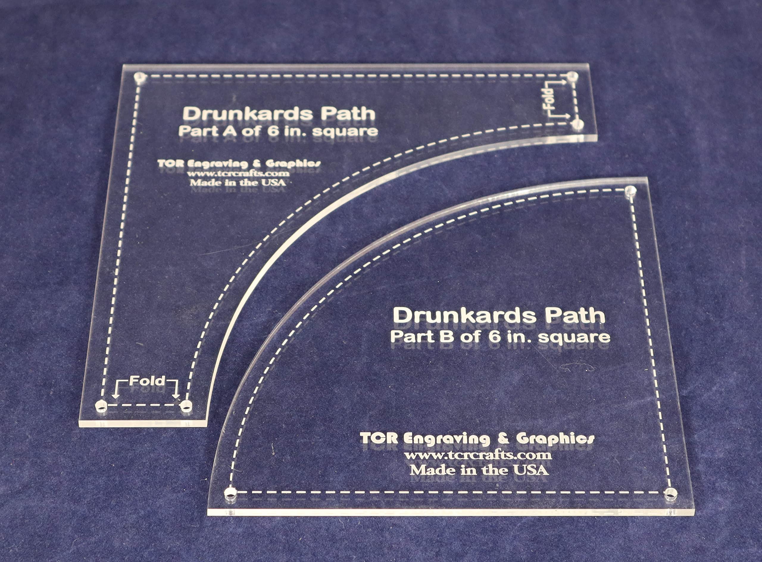 Drunk Path Ruler Quilting Square Up Tool Drunkard's Path Quilting Template - Acrylic ...