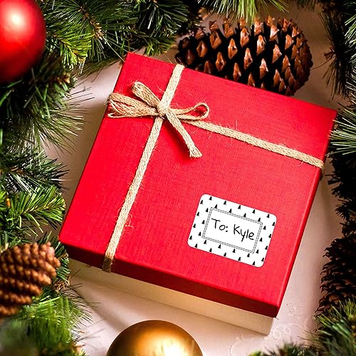 Miniatura 9 de Avery Etiquetas de nombre a cuadros de pino y bayas rojas, etiquetas de regalo de Navidad, sin levantamiento, sin rizos, solo escritura a mano, 36