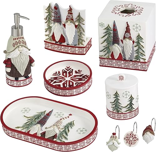 Miniatura 5 de Avanti Linens - Soporte para cepillos de dientes, esenciales de baño de resina, decoraciones navideñas ideales (colección de gnomos navideños)