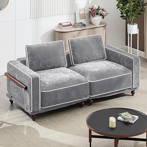 Miniatura 8 de Sofá modular en forma de L de 112 pulgadas con otomana móvil, sofá de nube de 3 plazas con 1 otomana para sala de estar, cómodos sofás de asiento