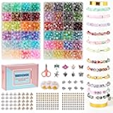 Glass Beads for Bracelet & Jewelry Making - 48 Colors, 1300 PCS+, 8mm Round Crystal Beads for DIY Art, Gifts,Decoration, Beading Projects & Crafts