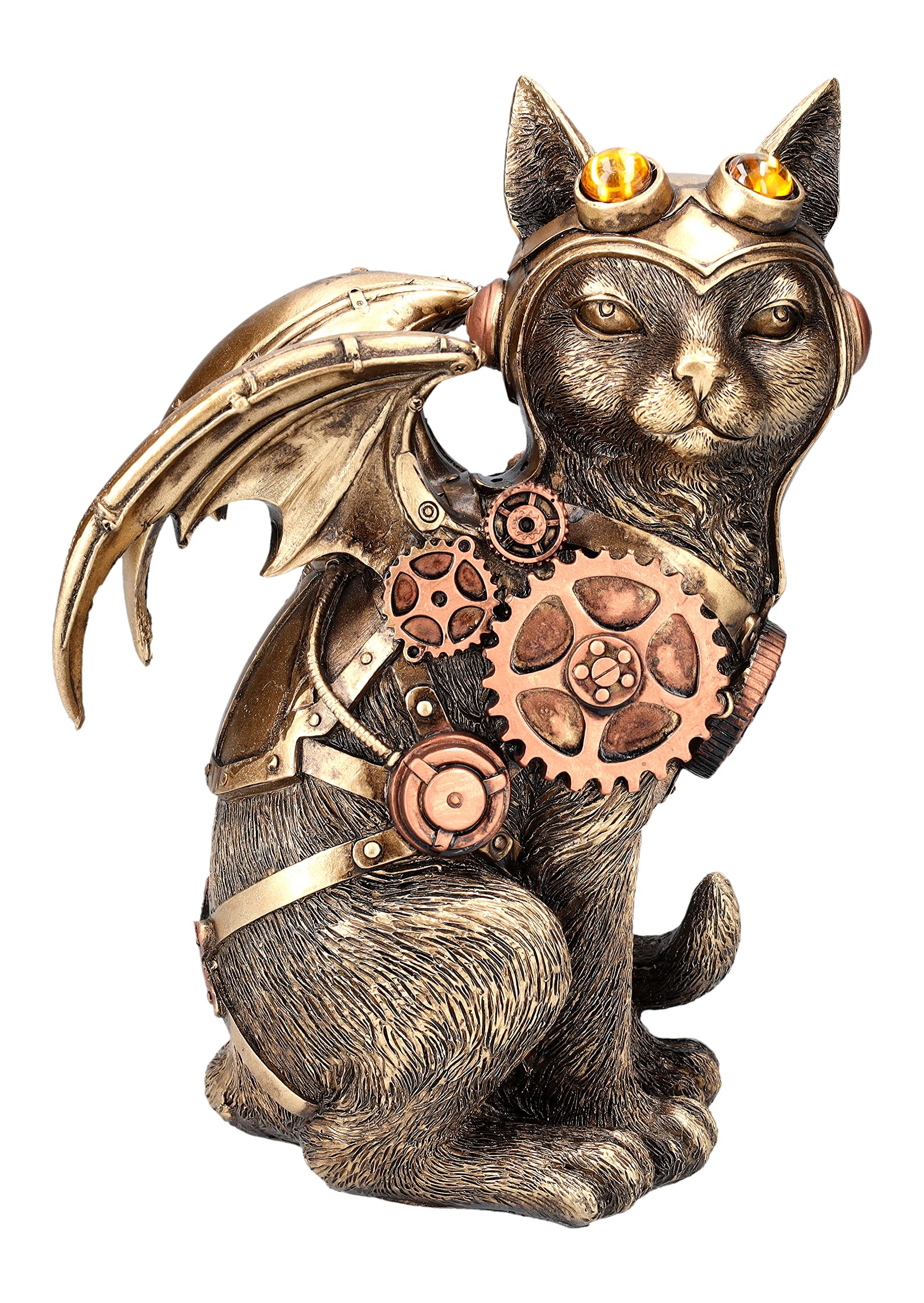Chat steampunk figurine de pilote pour sublimer une bibliothèque de salon moderne
