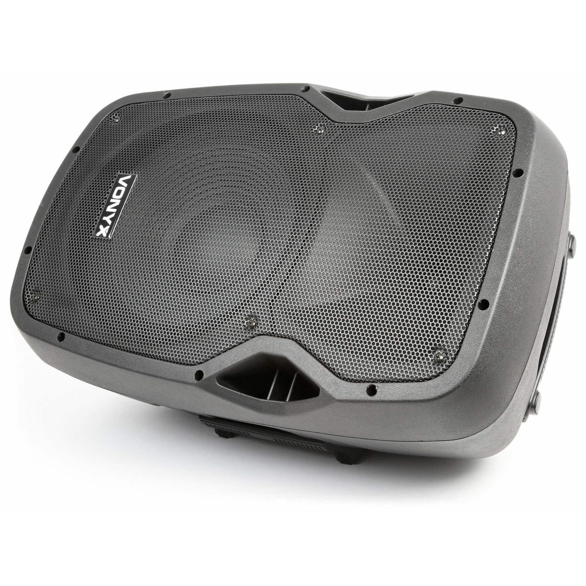 Vonyx AP1200PA - Mobile PA Anlage, Partybox Bluetooth mit Akku, 600 Watt Party Lautsprecher mit UHF-Mikrofon, Kabel-Mikrofon und Wireless Headset, Musikbox Bluetooth Groß, MP3 - USB/SD, Handgriff