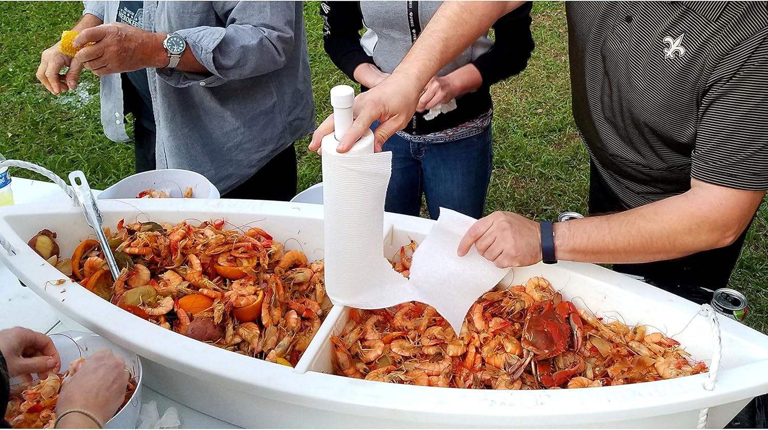 4.4ft Seafood & Drink Serving Boat for Crawfish/Shrimp/Crab Boils (Kristin Malone Seafood Print)
