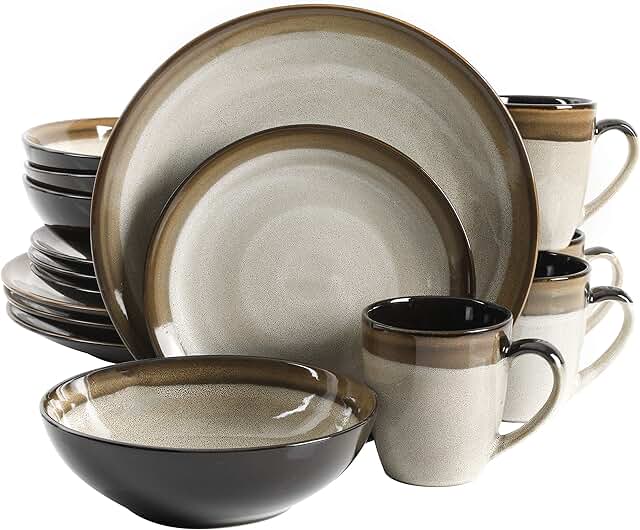 brown dinnerware set