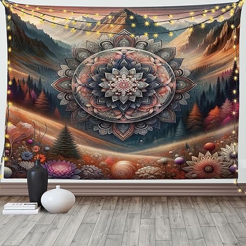 Miniatura 102 de Ambesonne Tapiz de naturaleza, silueta de oso salvaje en el bosque de la selva en la noche oscura, ilustración para colgar en la pared para Verde