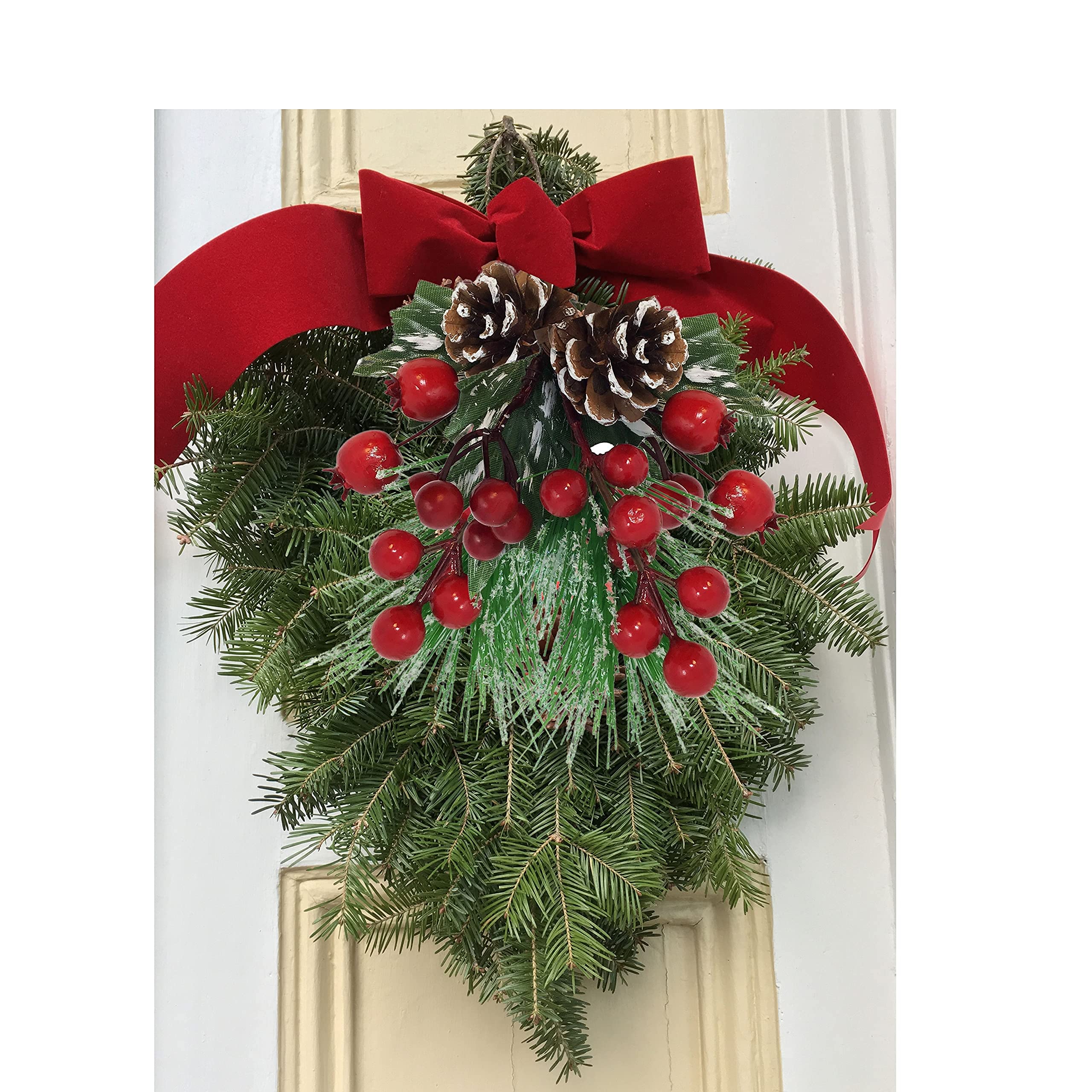 famibay Confezione da 10 5 tipi di plettri floreali natalizi assortiti in pino rosso bacca rossa steli vegetali per vacanze invernali agrifoglio rametti di Natale per artigianato confezioni regalo