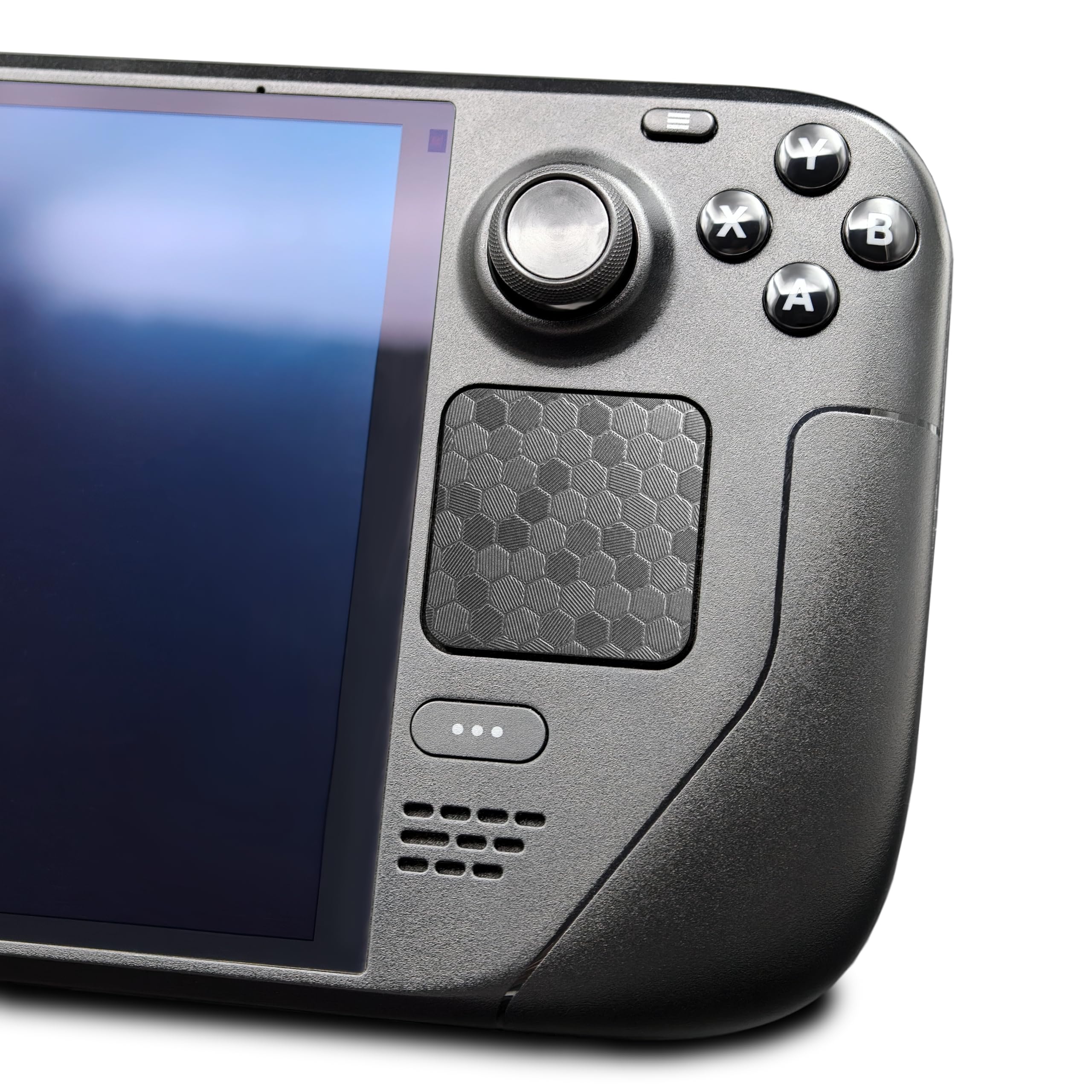 Luck&Link Touchpad Protector Steam Deck, Schutz Haut Textur Aufkleber für steamdeck Touch Trackpads, High End strukturierte Griff Haut(Waben-Schwarz, Trackpads) - 3