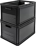 Keeeper Stable Transport Box, Acid Resistant and Food Safe, 60 x 40 x 32 cm, 64 l, Robert, Graphite Grey, 3 Pieces - 5