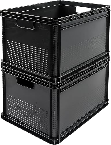 Keeeper Stable Transport Box, Acid Resistant and Food Safe, 60 x 40 x 32 cm, 64 l, Robert, Graphite Grey, 3 Pieces - 5
