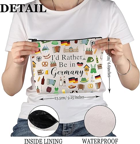 Miniatura 2 de Alemania Travel Travel Gift I'd Rather Be in Germany Bolsa de maquillaje Alemania Viaje Vacaciones Bolsa de cosméticos Alemania Regalo de recuerdo,