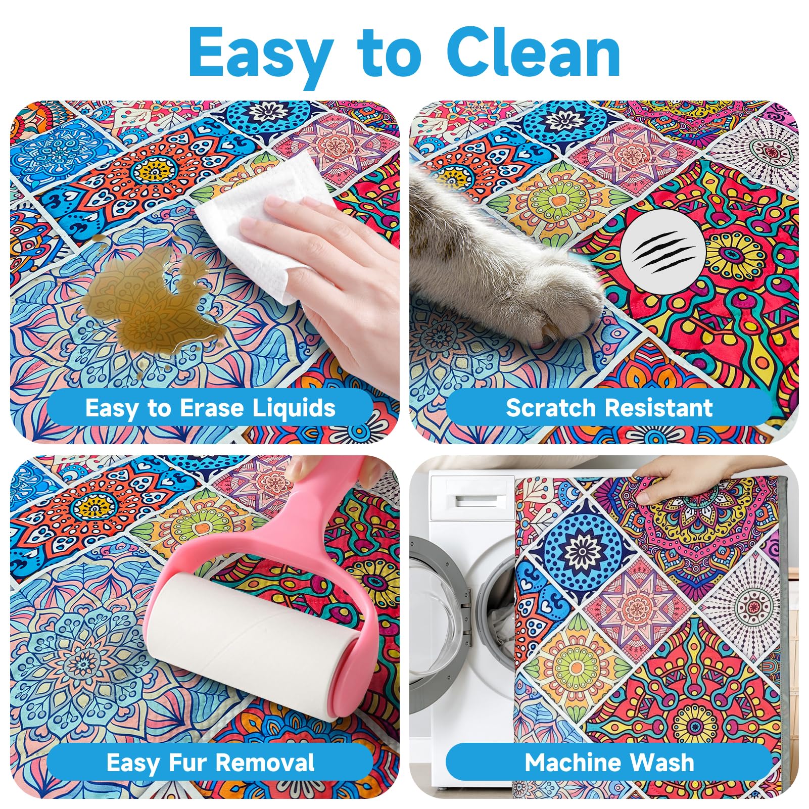 YOSEPATI Waterproof Dog Blanket, Bohemian Dog Bed Cover Pet Blanket - Image 4