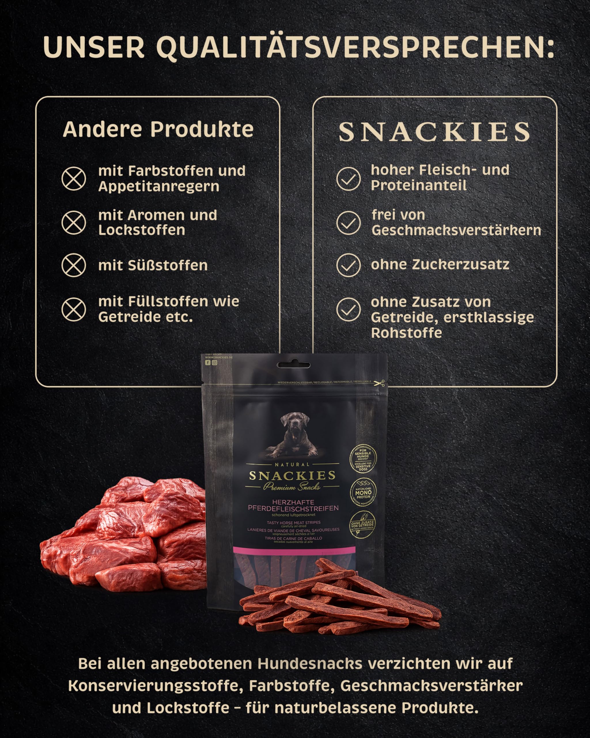 SNACKIES Vorteils-Set Pferd 6+1 Pack (à 170g) Premium Snacks für Hunde