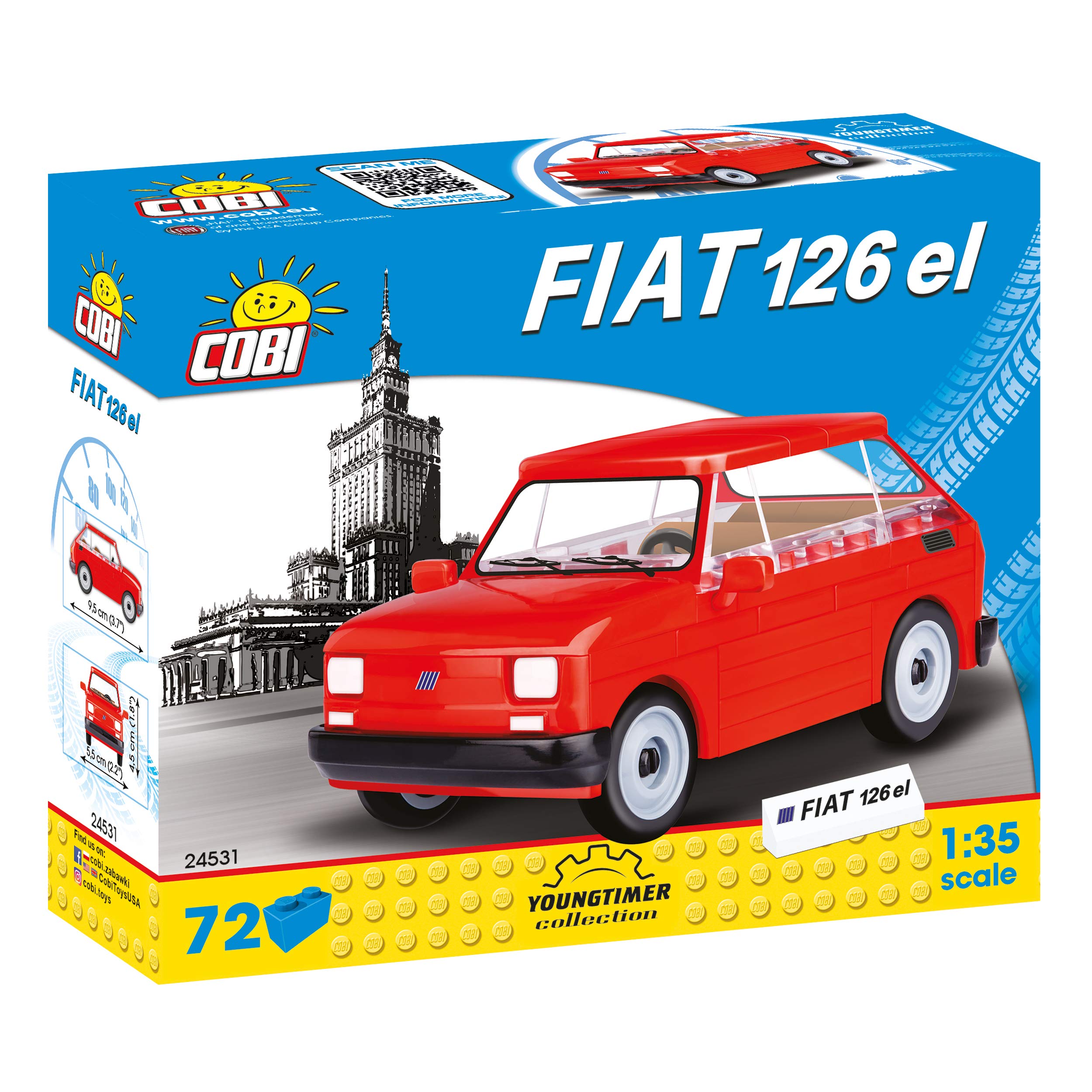 Cobi Maly Fiat 126P youngtimer collection Zestaw Klocków, Wielokolorowy