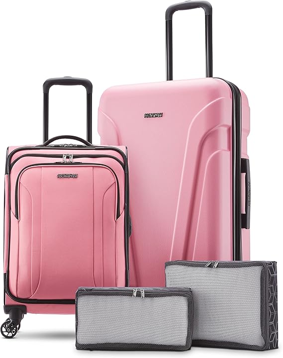 review AMERICAN TOURISTER Troupe Hardside and Softside, Pink Lemonade/White, 4PC Set