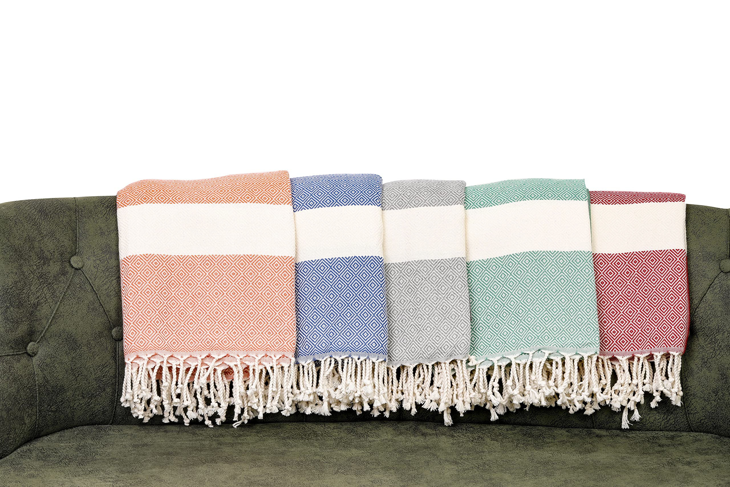 Hammam towel, Beach towel XXL made from 100% recycled cotton, Quick-drying Turkish hammam beach towels, fouta - Image 4