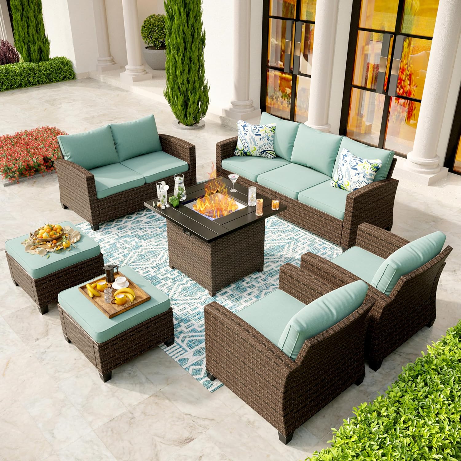 SUNSHINE VALLEY Patio Furniture Set Outdoor Furniture Brown