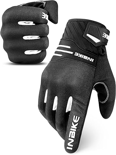 INBIKE Guantes de motocicleta transpirables para hombre, pantalla táctil, nudillos duros, almohadilla de palma TPR