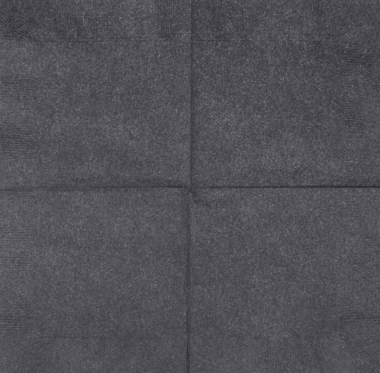 Amazon Basics Embossed Beverage Napkin, 2-Ply, 1/4 Fold, 9.5" x 9.5", Black, 1000-Count