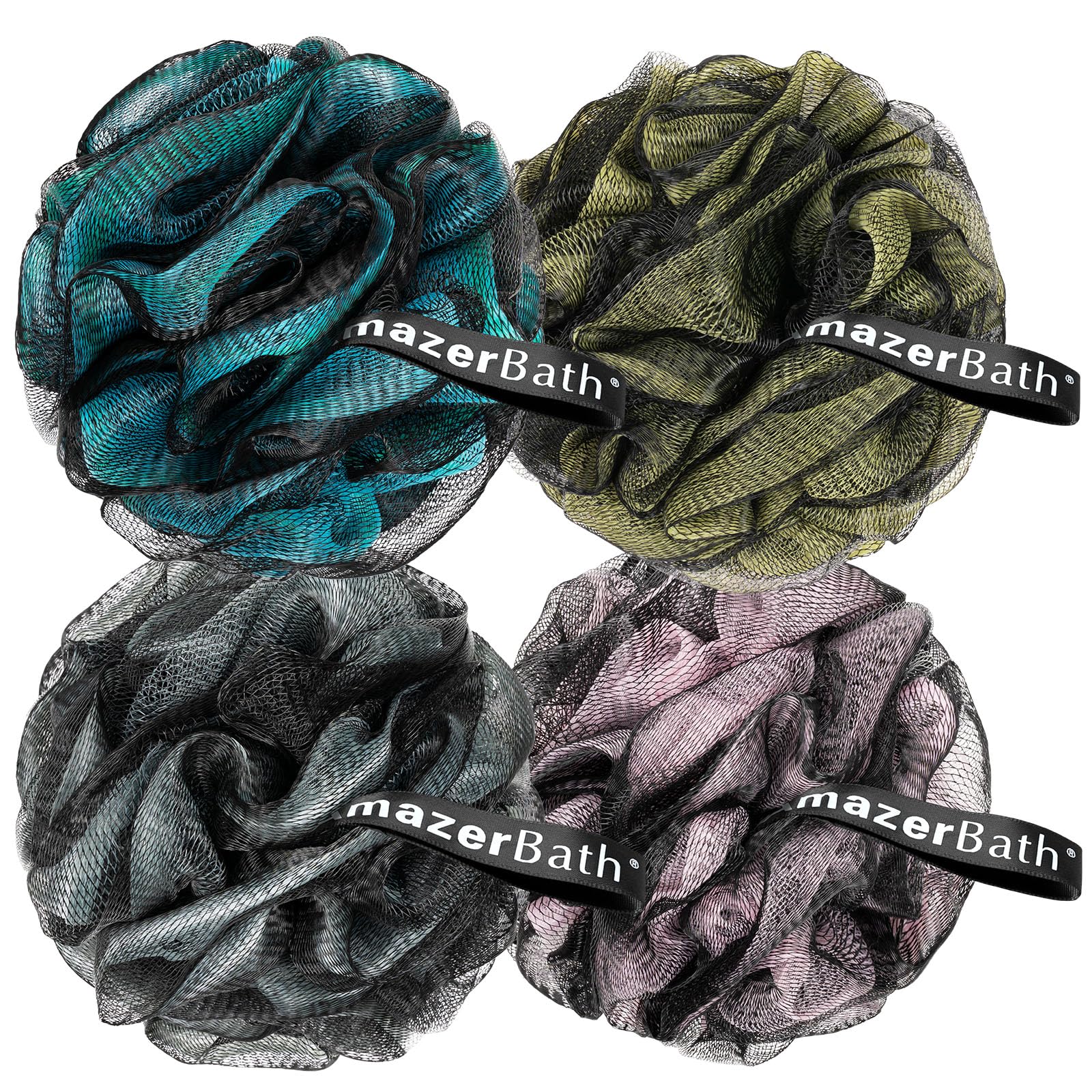 AmazerBath Charcoal Loofah Sponge - bath and bathing accessories | Mubboo