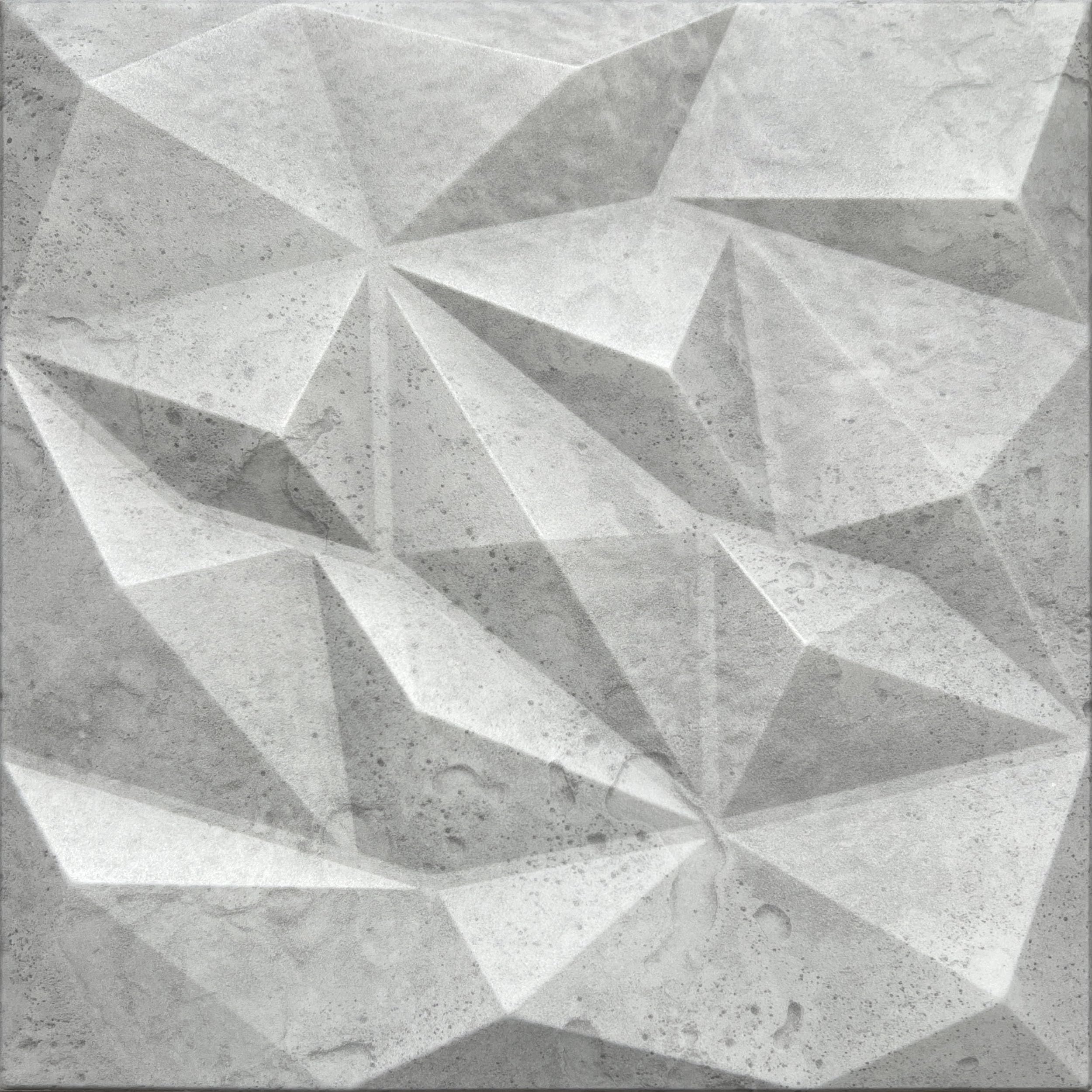 Deccart Pannelli Decorativi Per Pareti 3D - Pannelli Murali - Pannello Decorativo Parete - Polystyrène PSE - 50x50 cm Brylant 2 m², 8 pezzi, Cemento