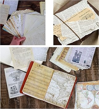 144 PCS Junk Journal Pages Vintage Kraft Magazine Writing Paper Magazine Trash Newspaper Magazine Vintage Paper Scrapbooks and PaperCuts Decorate DIY Craft Background Paper