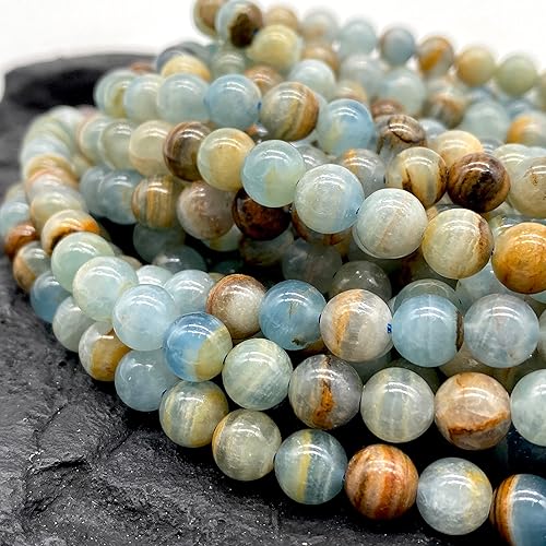 Miniatura 2 de ABCGEMS - Cuentas de feldespato zebradorita madagasquino (también conocido como Feldespato gráfico), piedra de cristal de energía curativa, ideal