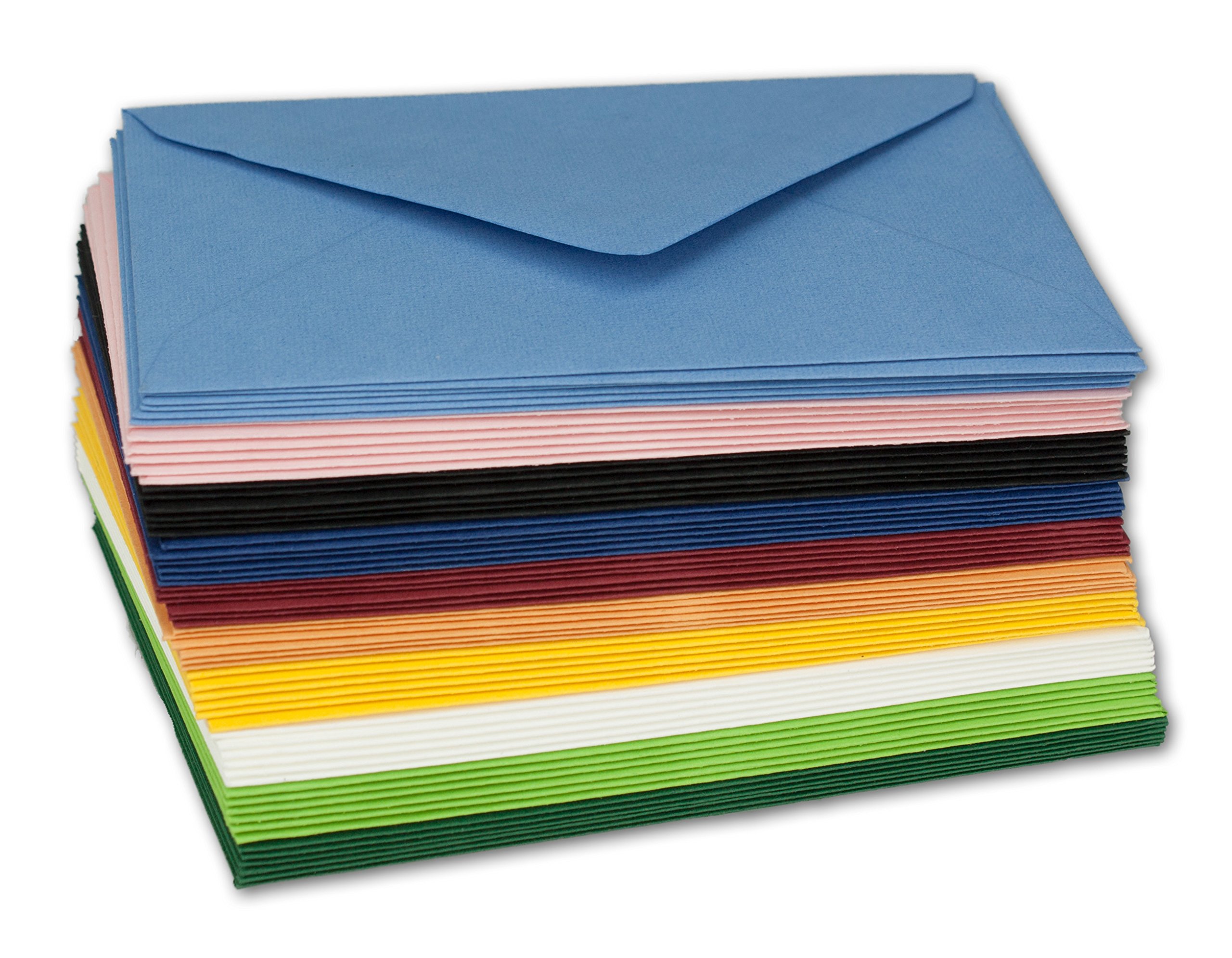 Coloured envelopes Mixed I DIN C7-81 x 114 mm I Colour Mix I Pack of 10 I Brand: 60 Stück Bunt - DIN C7