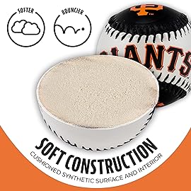 Franklin Sports MLB Team Baseball, San Francisco Giants, Soft Bouncy Feel, Great for Kids, Office Decoration, 9-inch, 1 Piece