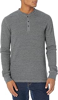 Henley - Camisas de manga larga para hombre, ajuste regular