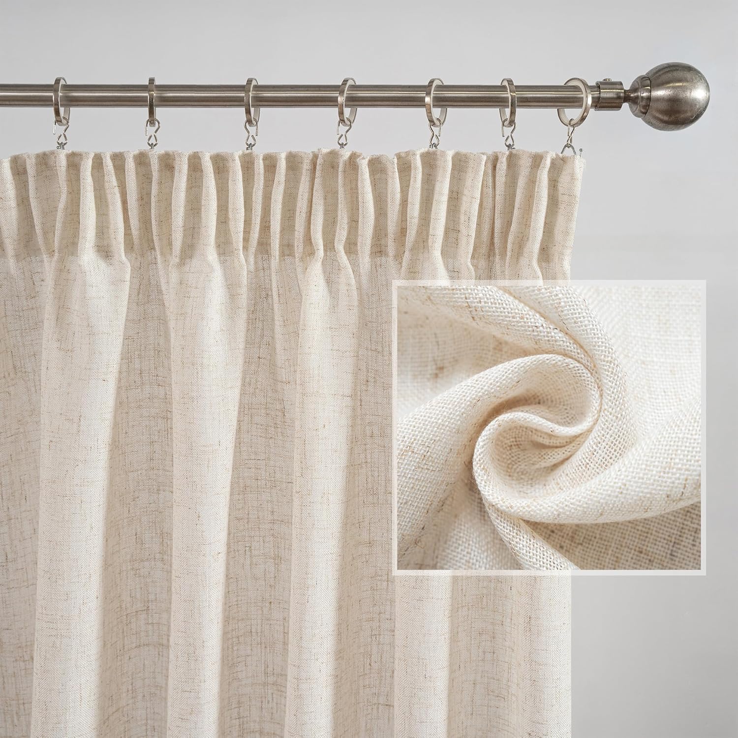 Amazon.de MYSKY HOME Leinen Vorhänge Wohnzimmer Leinenoptik Gardine